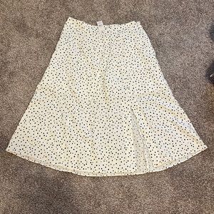 Loft - Polka Dotted High Waisted Midi Skirt